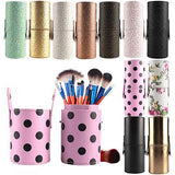 POP Maquillaje de cuero Cepillo Porta bolígrafos Almacenamiento Vacío Titular Bolsa de maquillaje Pinceles Organizador Cosmético Taza Estuche