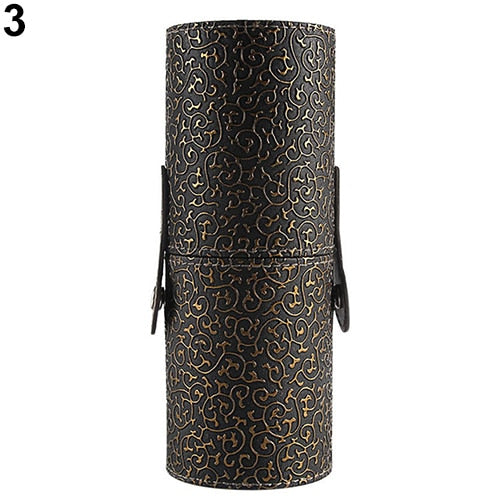 POP Maquillaje de cuero Cepillo Porta bolígrafos Almacenamiento Vacío Titular Bolsa de maquillaje Pinceles Organizador Cosmético Taza Estuche