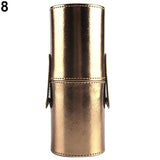 POP Maquillaje de cuero Cepillo Porta bolígrafos Almacenamiento Vacío Titular Bolsa de maquillaje Pinceles Organizador Cosmético Taza Estuche
