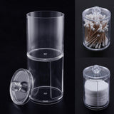 Acrílico Portátil Ronda Contenedor Caja de almacenamiento Organizador de maquillaje Algodón y almohadilla Caja Cosméticos Swab Q-tip Holder Venta al por mayor