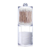 Acrílico Portátil Ronda Contenedor Caja de almacenamiento Organizador de maquillaje Algodón y almohadilla Caja Cosméticos Swab Q-tip Holder Venta al por mayor