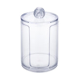 Acrílico Portátil Ronda Contenedor Caja de almacenamiento Organizador de maquillaje Algodón y almohadilla Caja Cosméticos Swab Q-tip Holder Venta al por mayor