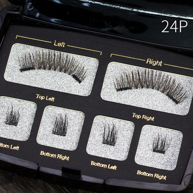 Pestañas magnéticas Pestañas postizas naturales hechas a mano con embalaje personalizado Caja de herramientas de maquillaje Acrílico Pestañas magnéticas SCT06
