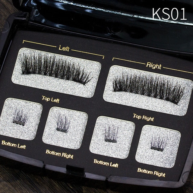 Pestañas magnéticas Pestañas postizas naturales hechas a mano con embalaje personalizado Caja de herramientas de maquillaje Acrílico Pestañas magnéticas SCT06